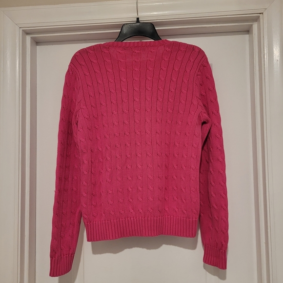 Ralph Lauren Pink Cable Sweater Size XL - Picture 4 of 4